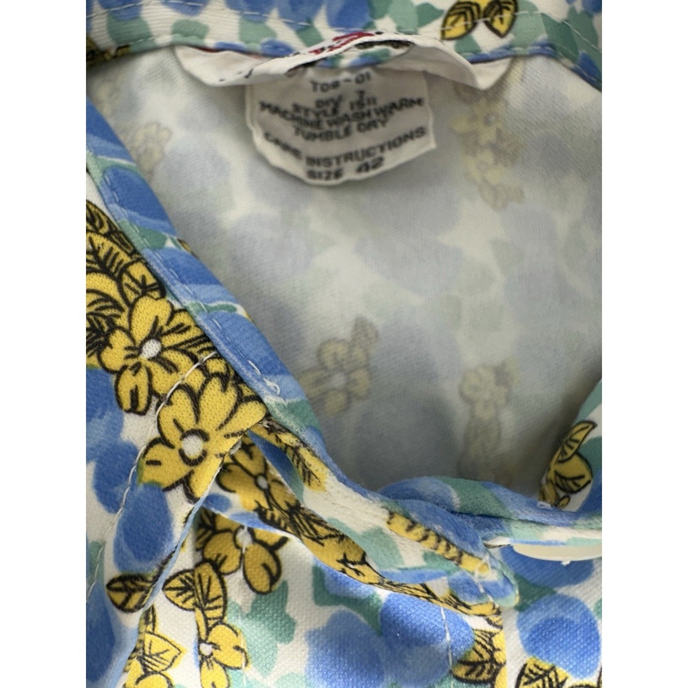 Vintage SEARS Women's Retro Top Size 42 Sleeveless Polyester Collar Button 70s - Picture 4 of 7